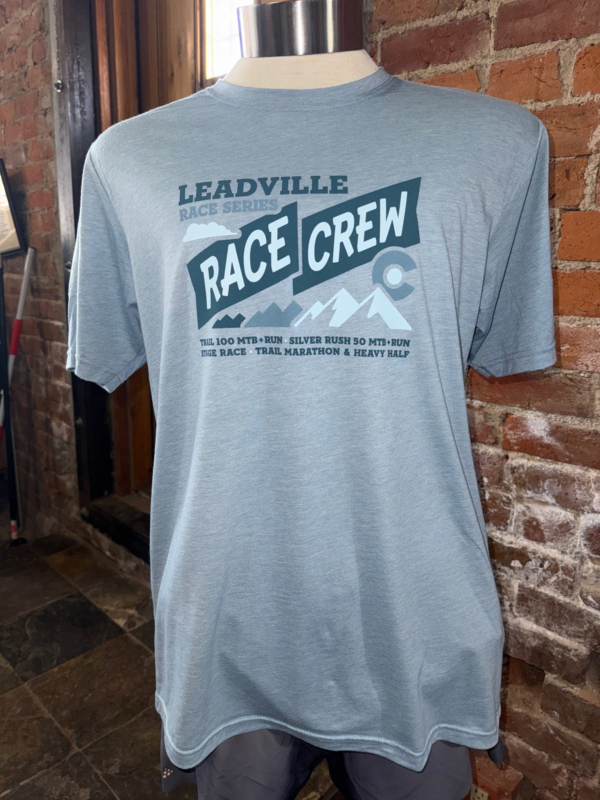 LRS Unisex Race Crew Tee- Stonewash Denim