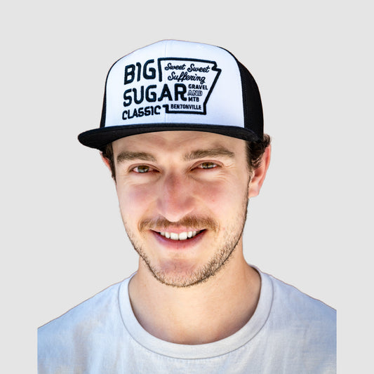 Big Sugar Flat Brim Hat -Black/White