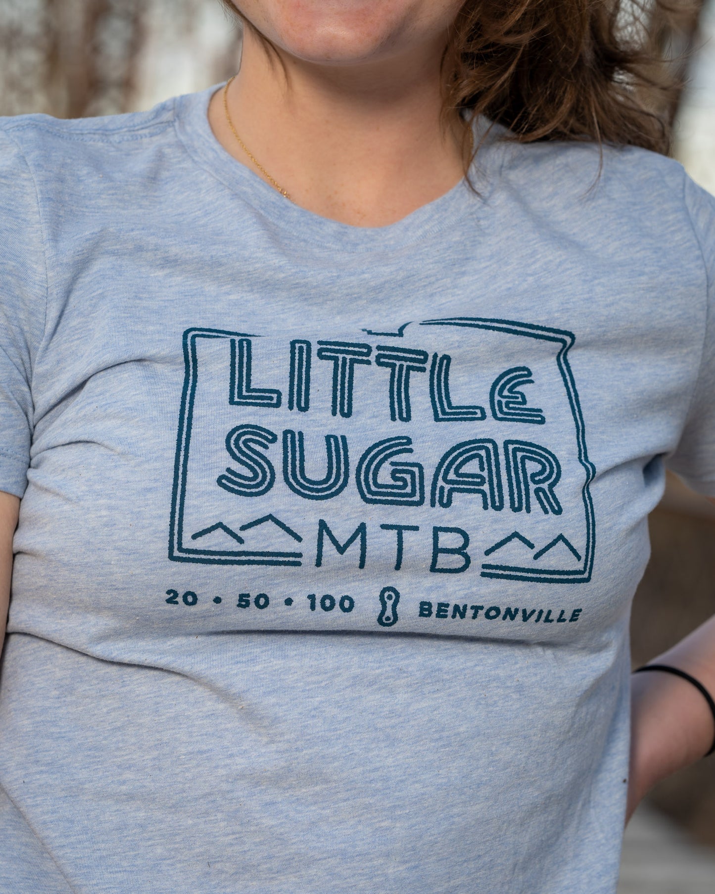 Little Sugar MTB - Women's Tee (Heather Prism Blue)