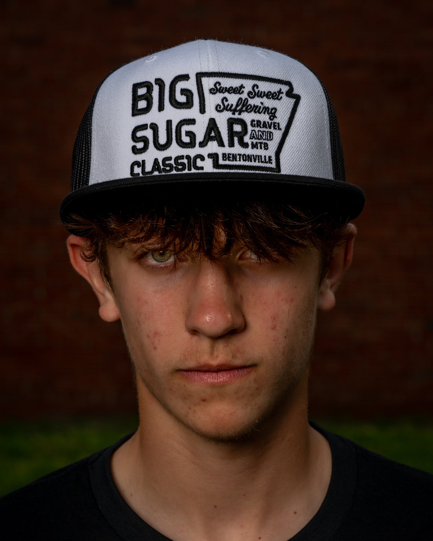 Big Sugar Flat Brim Hat -Black/White