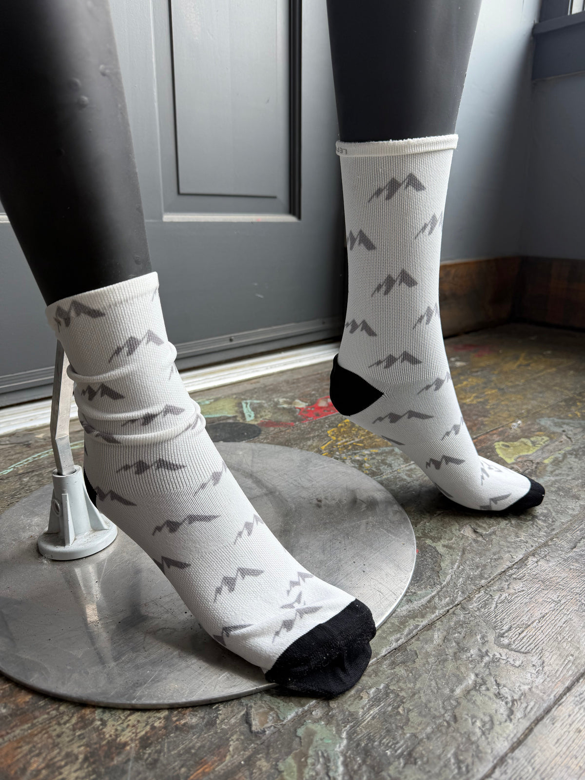 LRS Cuore White 7" FP Sock- Mountain Clouds