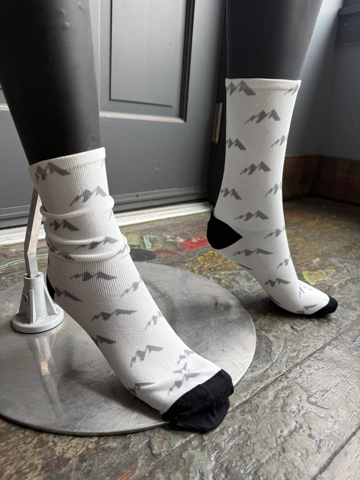 LRS Cuore White 7" FP Sock- Mountain Clouds