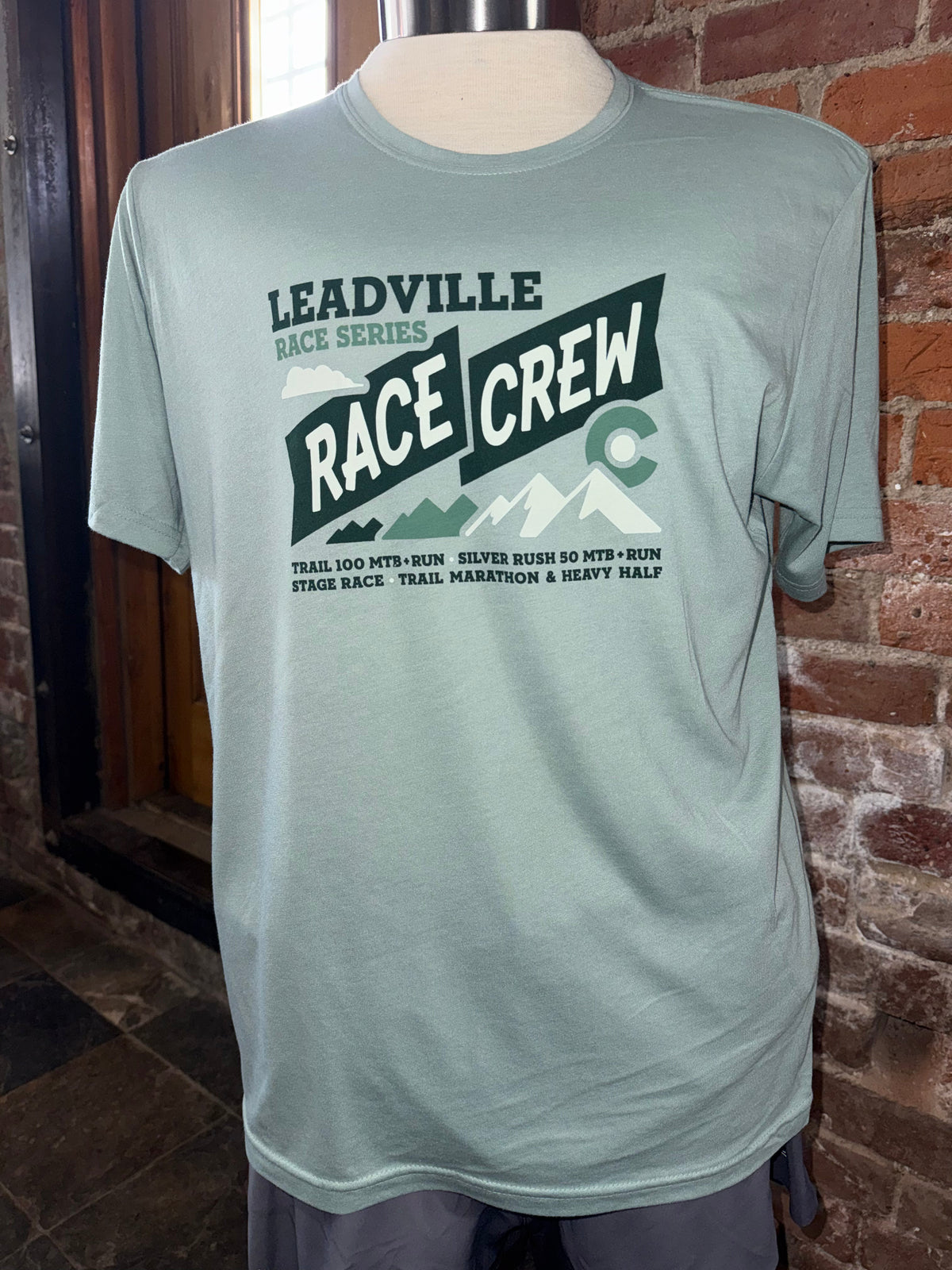 LRS Unisex Race Crew Tee- Stonewash Green