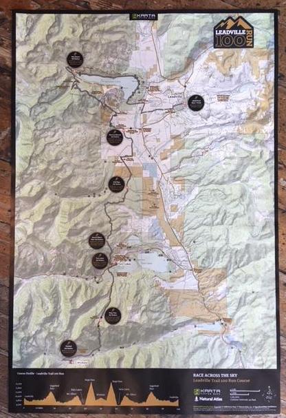 LRS Leadville Trail RUN Map -100; 50; Marathon; Half; 10K - Rolled