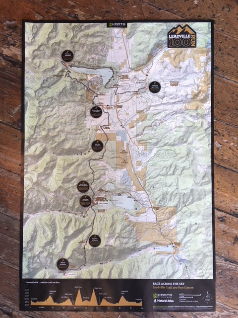 LRS Leadville Trail RUN Map - 100; 50; Marathon; Half; 10K - Folded