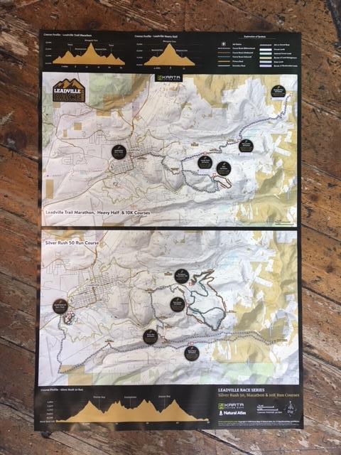 LRS Leadville Trail RUN Map - 100; 50; Marathon; Half; 10K - Folded