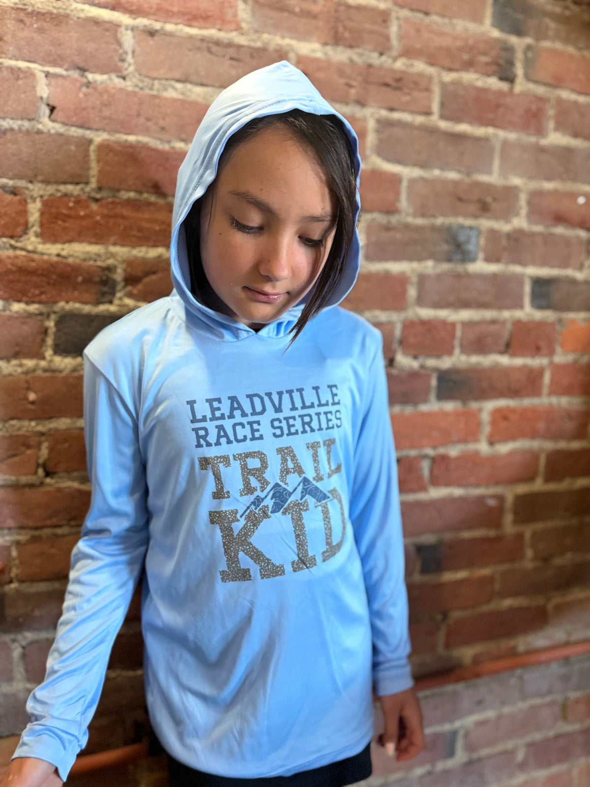 LRS Youth UPF - LS Hoodie Tee (Unisex Kids) - Aqua Blue