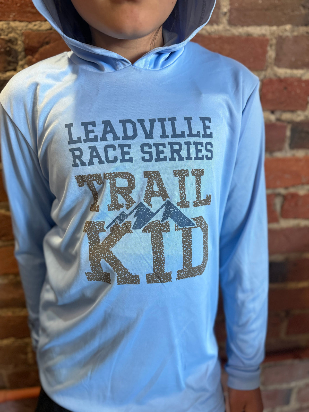 LRS Youth UPF - LS Hoodie Tee (Unisex Kids) - Aqua Blue