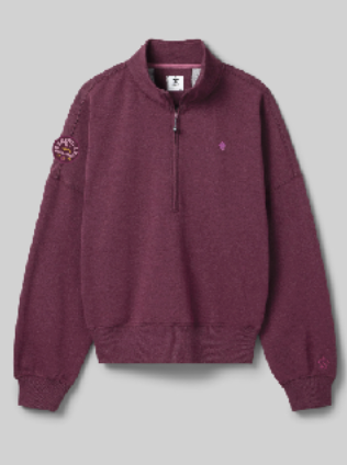 LRS Womens Rabbit Go-To Half Zip Sweatshirt - Mauve