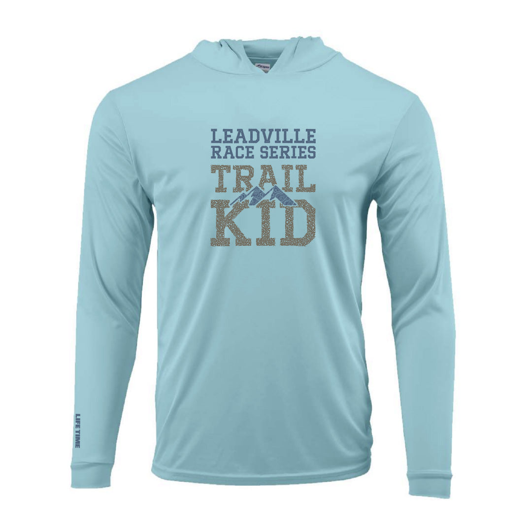 LRS Youth UPF - LS Hoodie Tee (Unisex Kids) - Aqua Blue