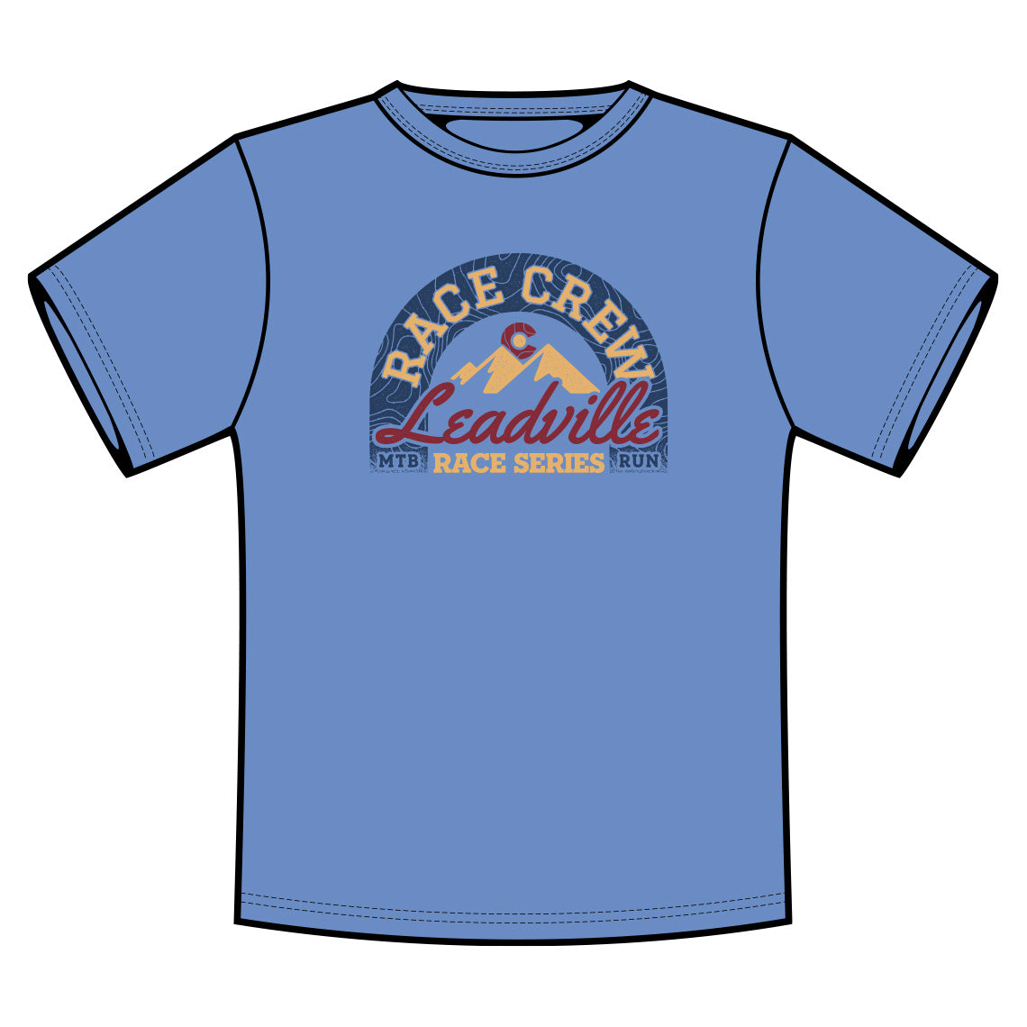 LRS Race Crew Tee- Heather Carolina Blue