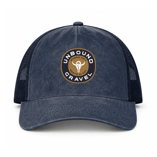 UNBOUND Gravel Denim Curve Brim Trucker