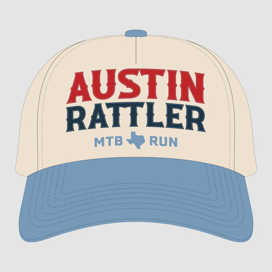 Austin Curved Brim Hat - Cream/Denim