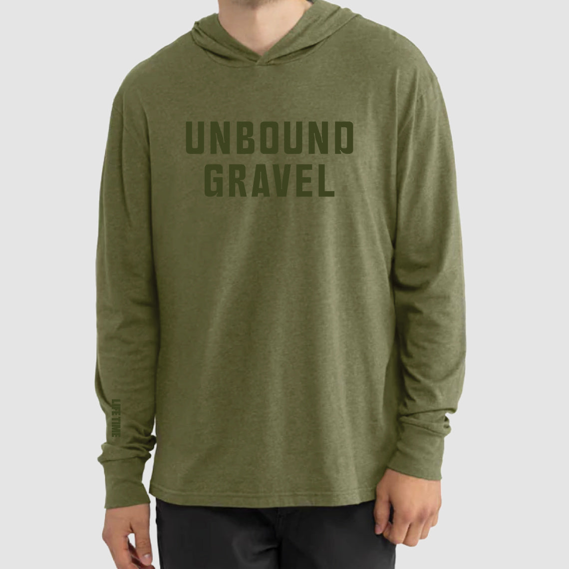 UNBOUND Gravel Unisex Green Hoodie Tee
