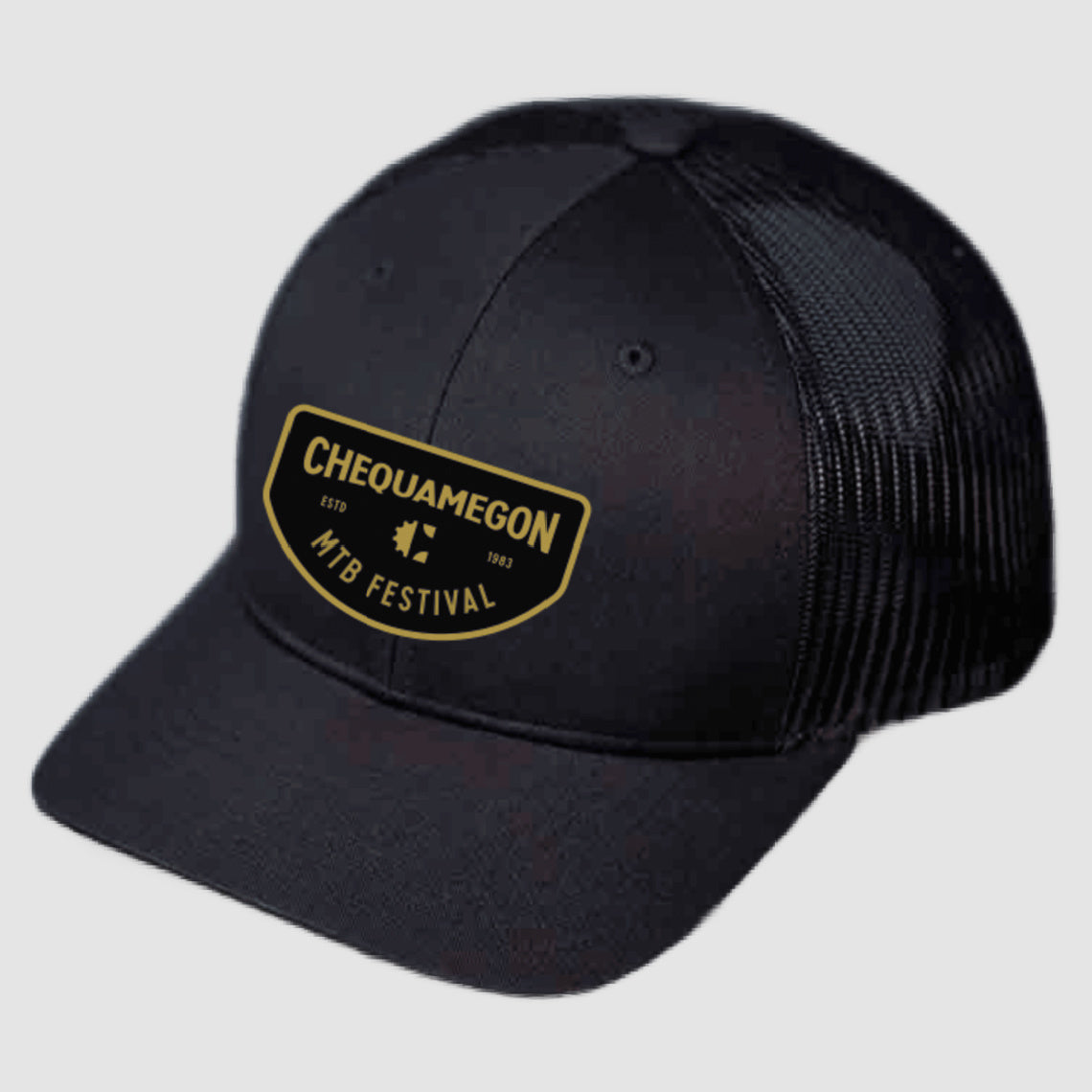 Cheq Cuved Brim Hat - Black