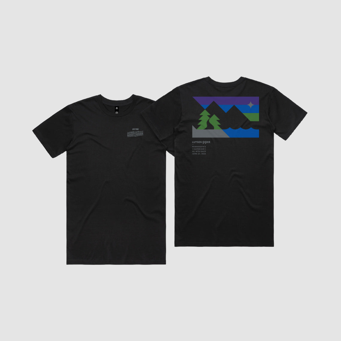 Lutsen Unisex Black Tee