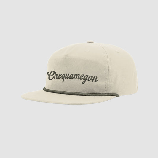 Cheq Flat Brim Hat - Sand Dune