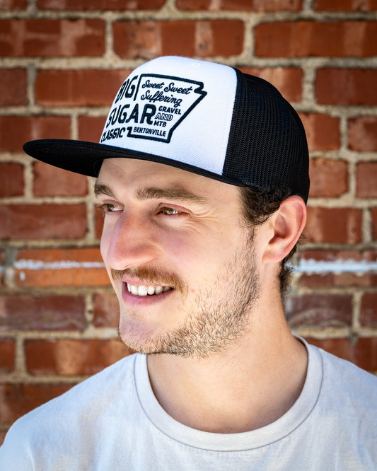 Big Sugar Flat Brim Hat -Black/White